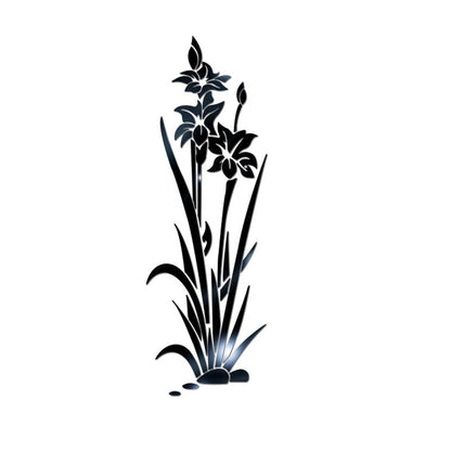 3D wall sticker flower crystal grass