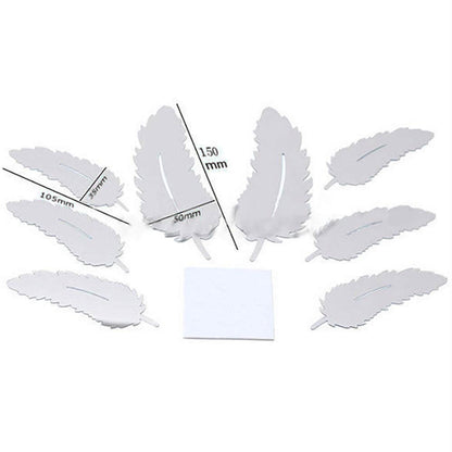 3D silver feather wall sticker