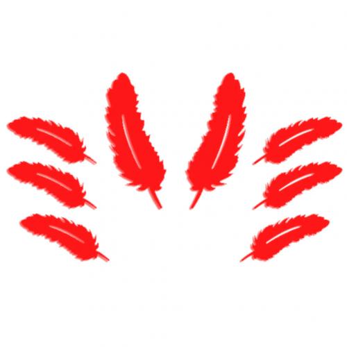 3D silver feather wall sticker
