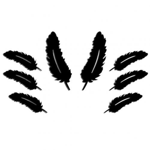 3D silver feather wall sticker