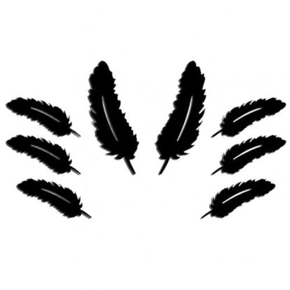 3D silver feather wall sticker