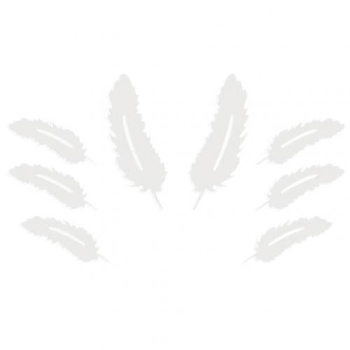 3D silver feather wall sticker