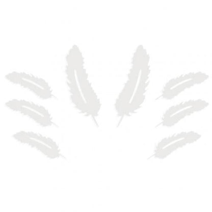3D silver feather wall sticker