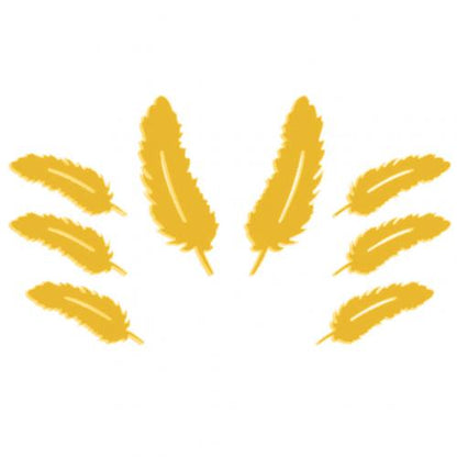 3D silver feather wall sticker