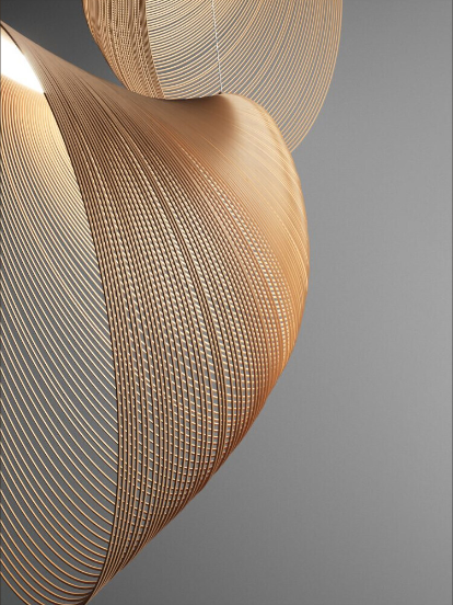 BirchGlow - Birch wood pendant light